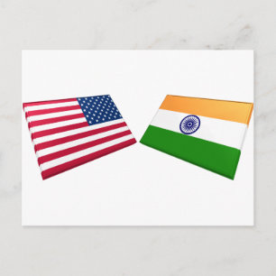 Vlaggen in de VS en India Briefkaart