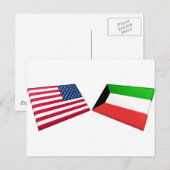 Vlaggen in de VS en Koeweit Briefkaart (Voorkant / Achterkant)