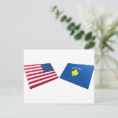 Vlaggen in de VS en Kosovo Briefkaart (Staand voorkant)