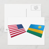 Vlaggen in de VS en Rwanda Briefkaart (Voorkant / Achterkant)