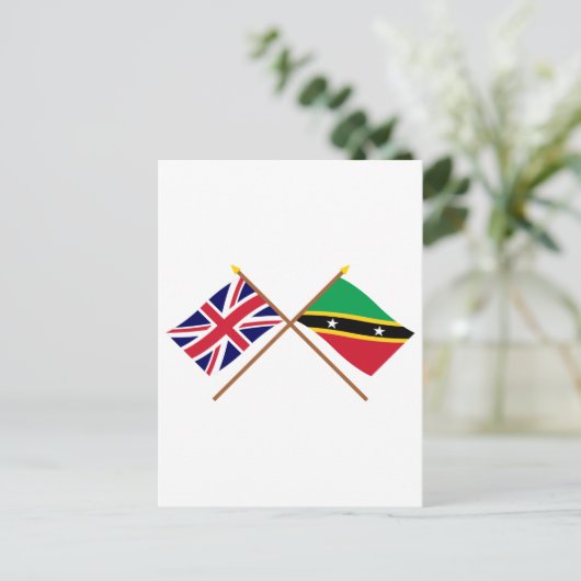 Vlaggen in Groot-Brittannië en Saint Kitts en Nevi Briefkaart (Staand voorkant)