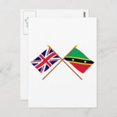 Vlaggen in Groot-Brittannië en Saint Kitts en Nevi Briefkaart (Voorkant / Achterkant)
