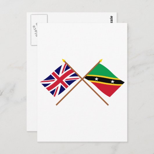 Vlaggen in Groot-Brittannië en Saint Kitts en Nevi Briefkaart (Voorkant / Achterkant)