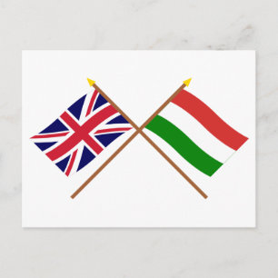 Vlaggen in het Verenigd Koninkrijk en Hongarije Briefkaart