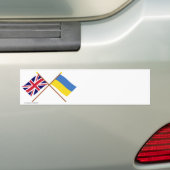 Vlaggen in het Verenigd Koninkrijk en Oekraïne Bumpersticker (Op auto)