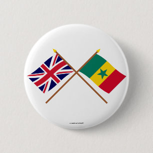 Vlaggen in het Verenigd Koninkrijk en Senegal Ronde Button 5,7 Cm