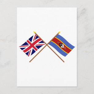Vlaggen in het Verenigd Koninkrijk en Swaziland Briefkaart