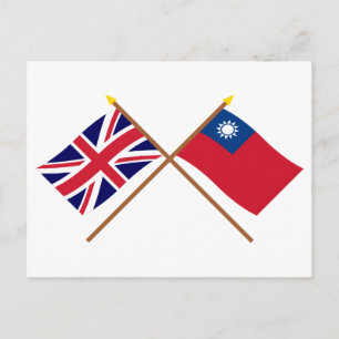 Vlaggen in het Verenigd Koninkrijk en Taiwan Briefkaart
