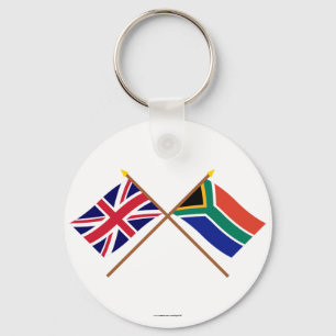 Vlaggen in het Verenigd Koninkrijk en Zuid-Afrika Sleutelhanger