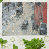 Vlaggen op 57th Street door Frederick Childe Hassa Theedoek (Gevouwen)