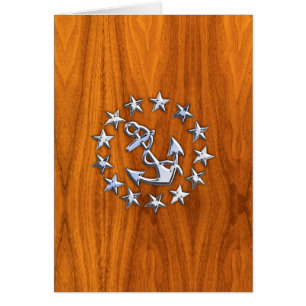 Vlaggen op jacht Aantekening op Nautical Teak Wood