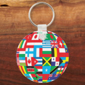 Vlaggen over de hele Wereldbol Sleutelhanger (Voorkant)