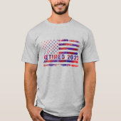 Vlaggen rood en blauw 2023 in ruste t-shirt (Voorkant)