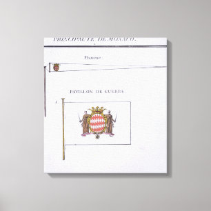 Vlaggen uit Monaco, uit een Frans boek van Vlaggen Canvas Afdruk