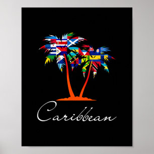 Vlaggen van Caribische eilanden Poster