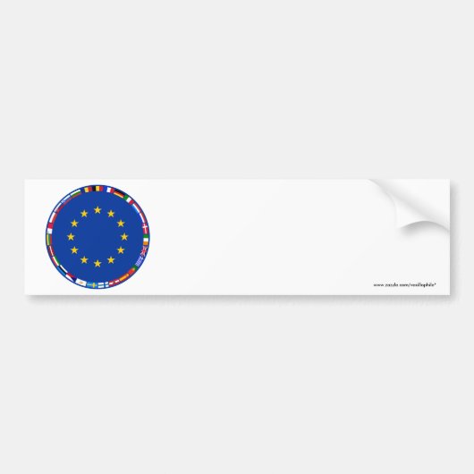 Vlaggen van de Europese Unie  Bumpersticker (Voorkant)