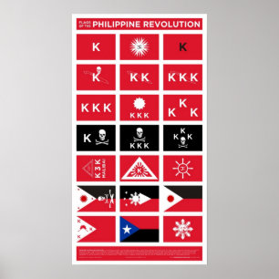 Vlaggen van de Filipijnse revolutie - klein Poster