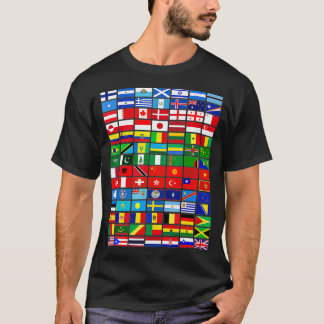 Vlaggen van de landen van de Internationale Wereld T-shirt