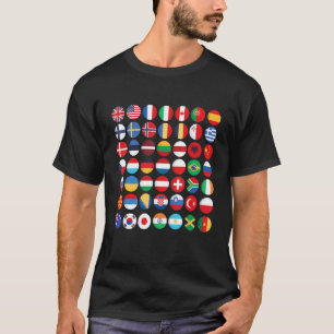 Vlaggen van de landen van de Internationale Wereld T-shirt