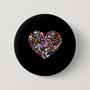 Vlaggen van de landen van de wereld, een culturele ronde button 5,7 cm