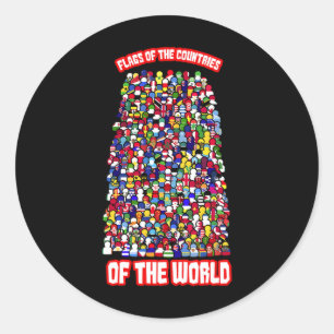 vlaggen van de landen van de wereld ronde sticker