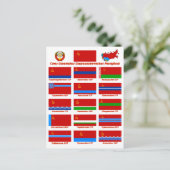 Vlaggen van de USSR Briefkaart (Staand voorkant)