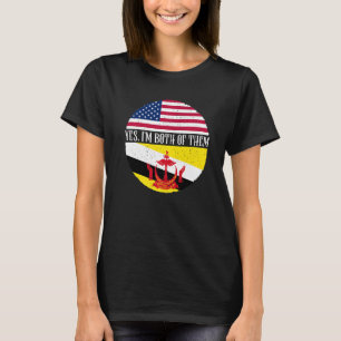 vlaggen van de VS en Brunei ja, ik ben beiden T-shirt