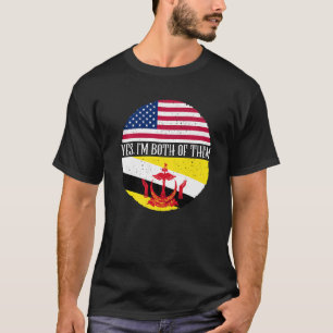 vlaggen van de VS en Brunei ja, ik ben beiden T-shirt