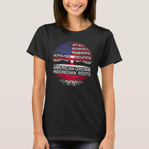 Vlaggen van de VS en Indonesië Amerikaans geteelde T-shirt