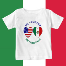 Vlaggen van de VS en Mexico Harten Mijn Land Mijn