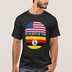 vlaggen van de VS en Oeganda ja ik ben allebei de T-shirt