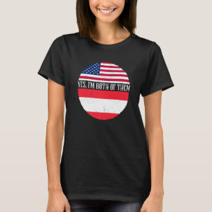 vlaggen van de VS en Oostenrijk ja ik ben allebei T-shirt