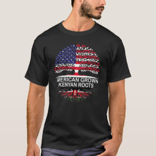 Vlaggen van de VS & Kenia Amerikaanse Gekweekte Ke T-shirt