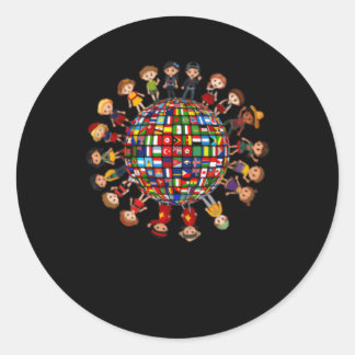 Vlaggen van de wereldwijde culturele diversiteit r ronde sticker
