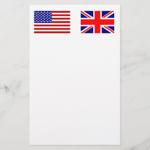 Vlaggen van het VK en de VS naast elkaar Briefpapier