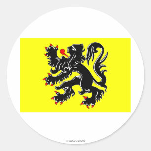 Vlaggen van het Vlaamse Gewest Ronde Sticker
