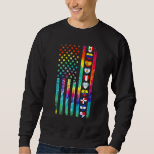 Vlaggen van Hispanic Heritage Month Tie Dye Trots Trui