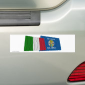 vlaggen van Italië en Calabrië Bumpersticker (Op auto)