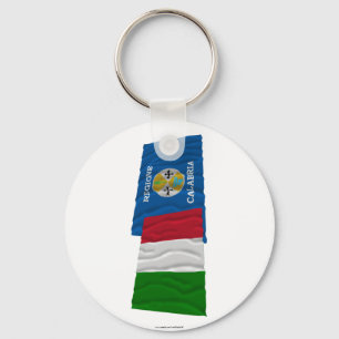 vlaggen van Italië en Calabrië Sleutelhanger