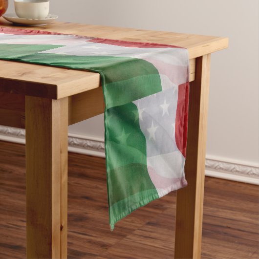 vlaggen van Italië en de VS Korte Tafelloper (Voorbeeld)