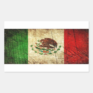 Vlaggen van land met bijzondere druk Mexico Rechthoekige Sticker