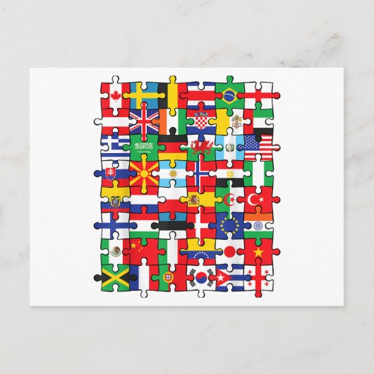 Vlaggen van landen onder internationale vlag briefkaart (Voorkant)