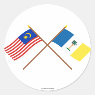 vlaggen van Maleisië en Penang Ronde Sticker