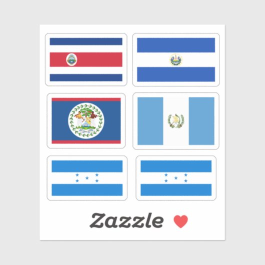 Vlaggen van Midden-Amerika Sticker (Vel)