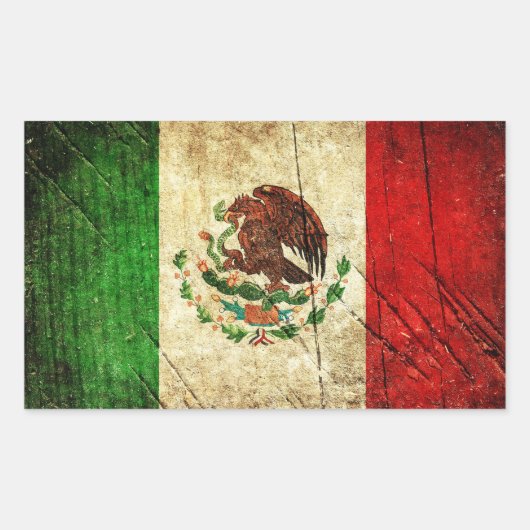 Vlaggen van noodlijdende landen Mexico | Rechthoekige Sticker (Voorkant)