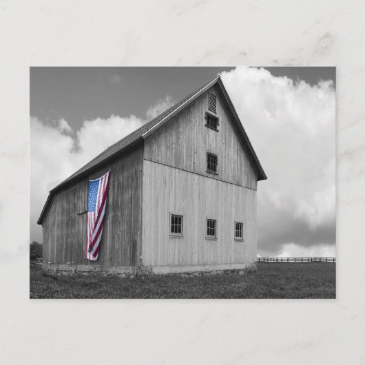 Vlaggen van onze boeren - Barn met Amerikaanse vla Briefkaart (Voorkant)