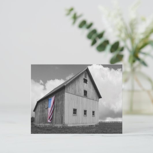 Vlaggen van onze boeren - Barn met Amerikaanse vla Briefkaart (Staand voorkant)