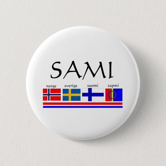 vlaggen van Sami en Scandinavië Ronde Button 5,7 Cm (Voorkant)
