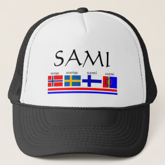 vlaggen van Sami en Scandinavië Trucker Pet