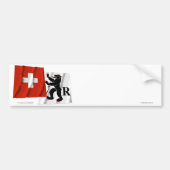 Vlaggen van Zwitserland en Appenzell-Ausserrhoden Bumpersticker (Voorkant)